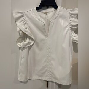 JODIFL White Ruffle Sleeve Top